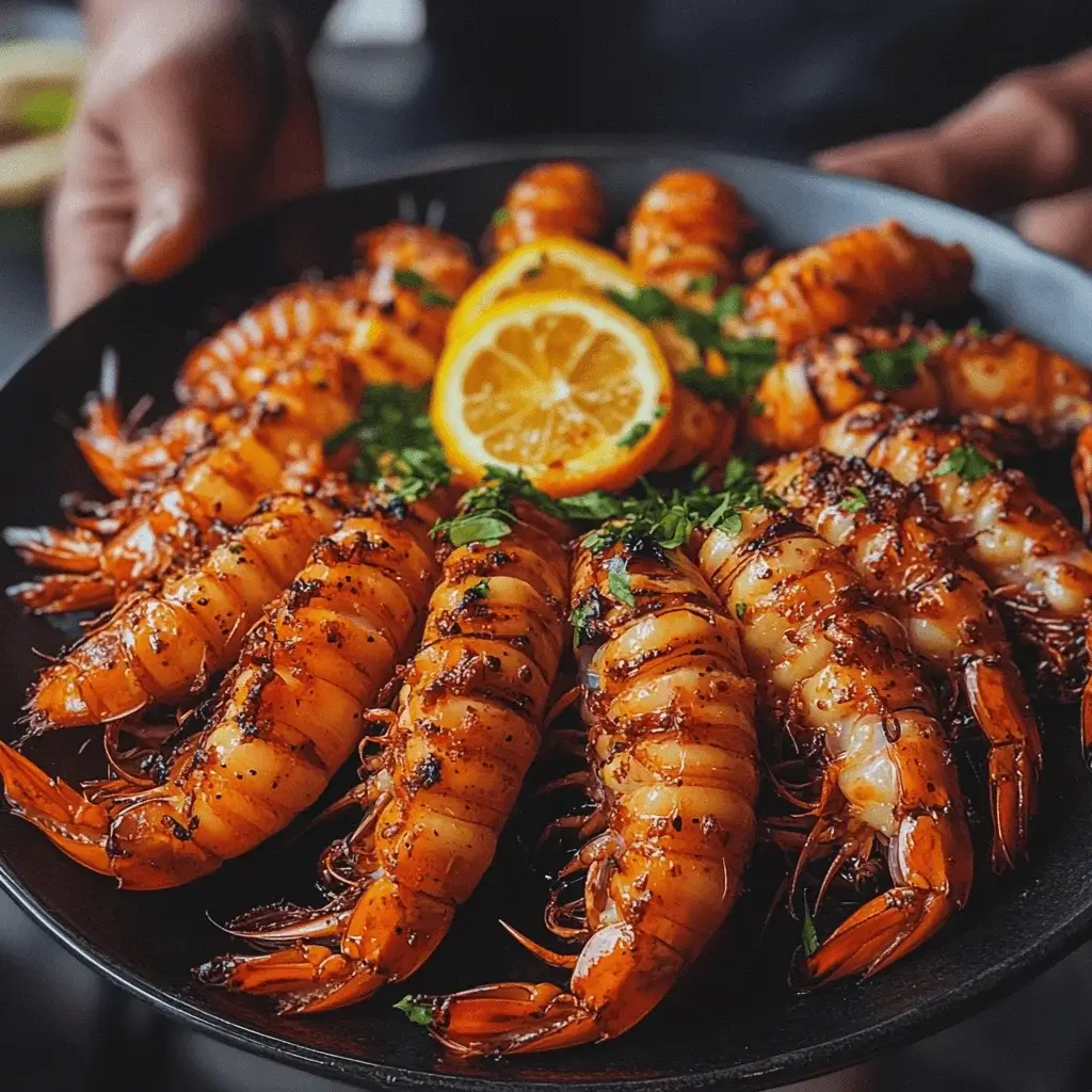 "Close-up of langostino crustaceans, showcasing their similarities to lobster and shrimp, for a comparison of texture and appearance